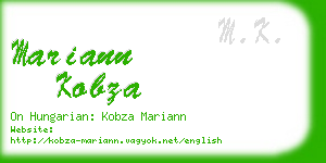 mariann kobza business card